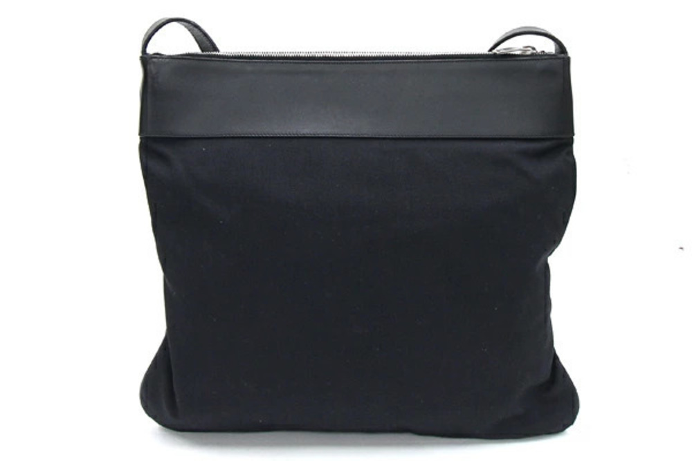 Saint Laurent Canvas Black Leather Shoulder Crossbody Bag Flat Black
